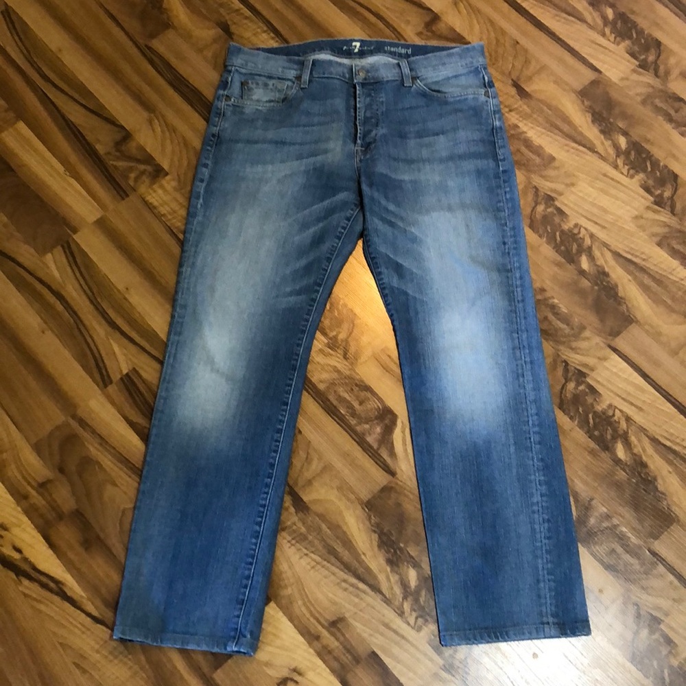 7 For All Mankind Men’s Relaxed Jeans in Faded Blue